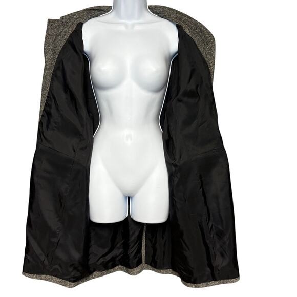 Louben Grey Neutral Old Money Mob Wife Tweed Wool Blend Blazer Coat Womens Sz 16 - Picture 3 of 4